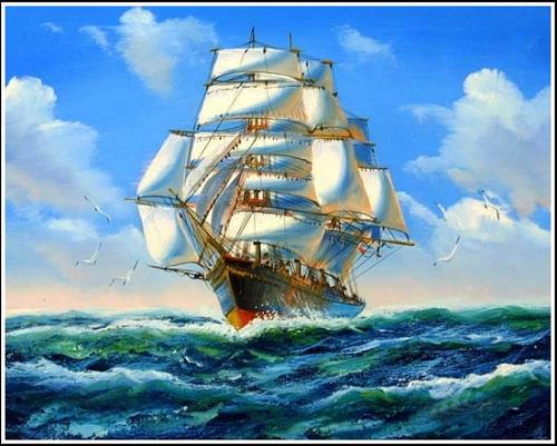 tranh thuyền buồm ra khơi tranh thuyen buom ra khoi