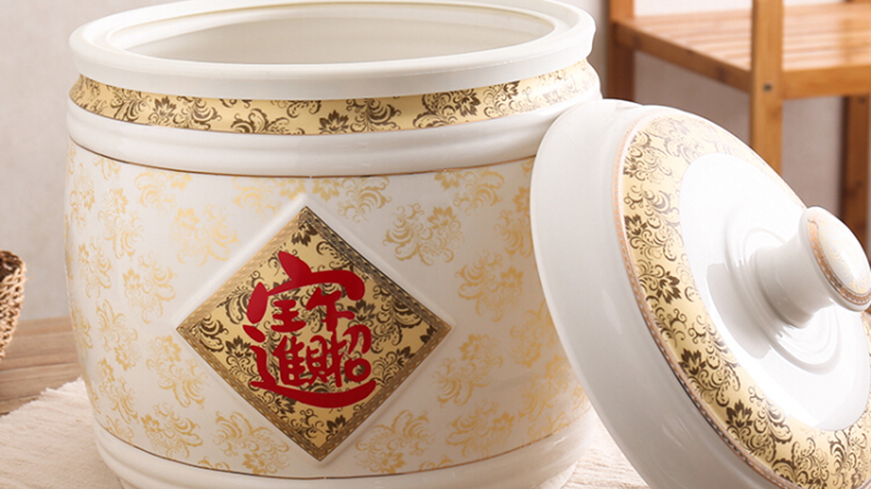 hũ gạo phong thuỷ nên chọn chất liệu và hình dáng, màu sắc gì